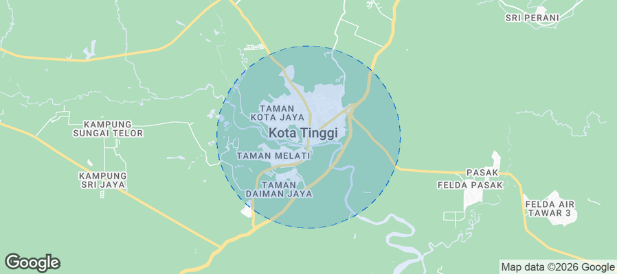 Kota Tinggi Airbnb map